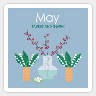 May Birth Flowers Sticker